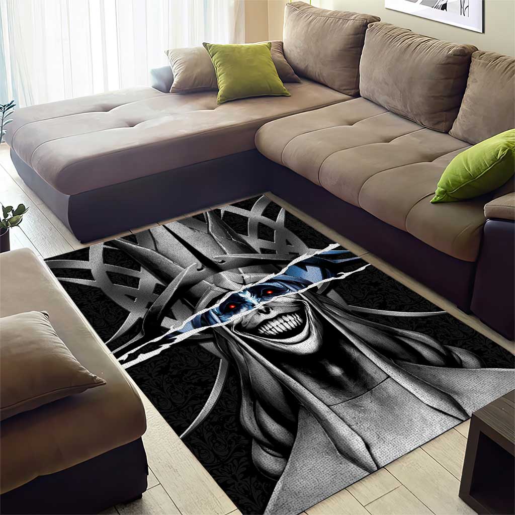 Statue of God Solo Leveling Area Rug Dark Surreal Gothic Style