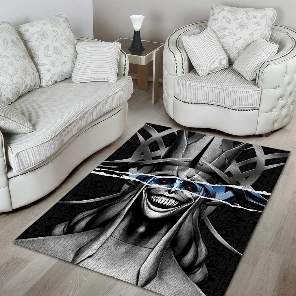 Statue of God Solo Leveling Area Rug Dark Surreal Gothic Style