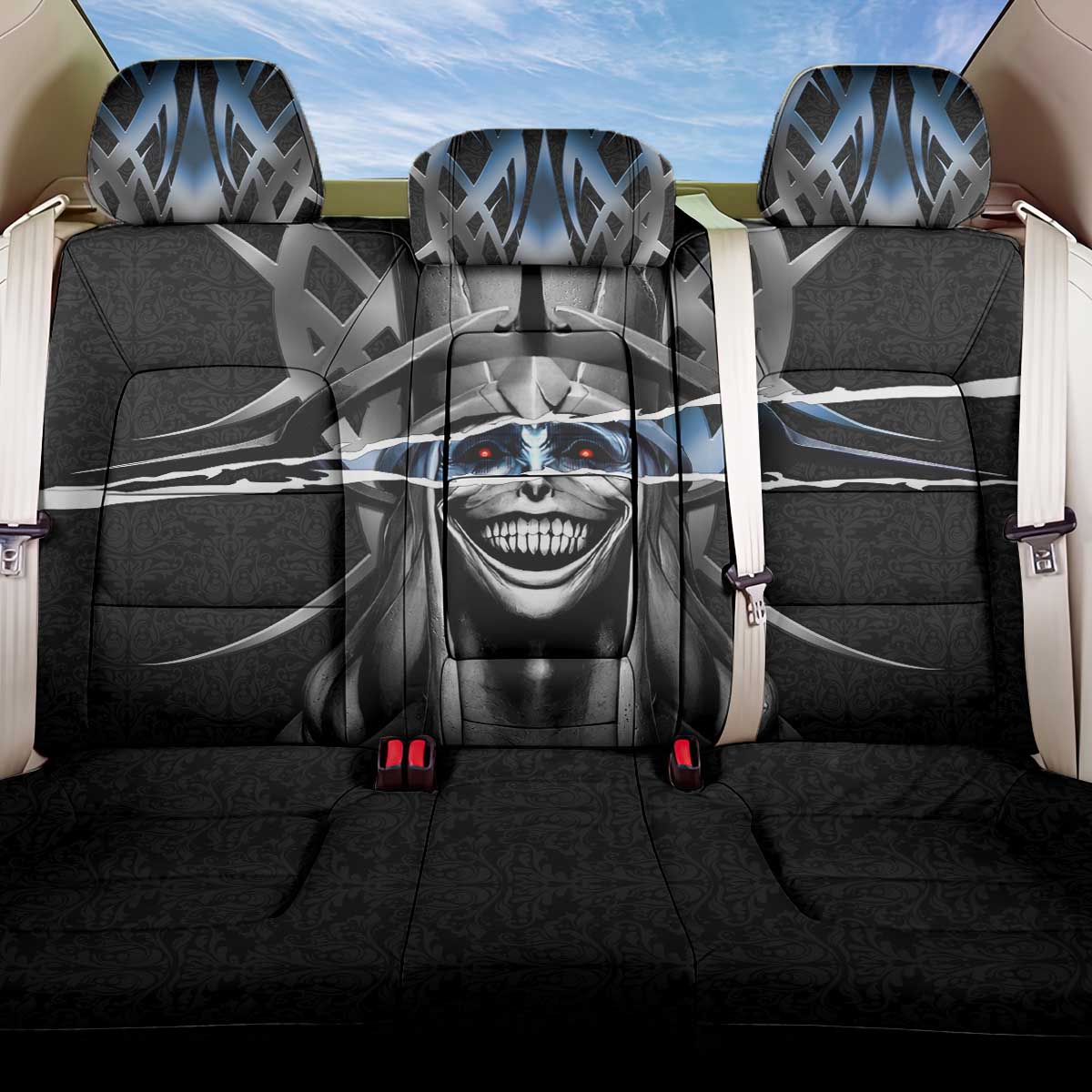 Statue of God Solo Leveling Back Car Seat Cover Dark Surreal Gothic Style