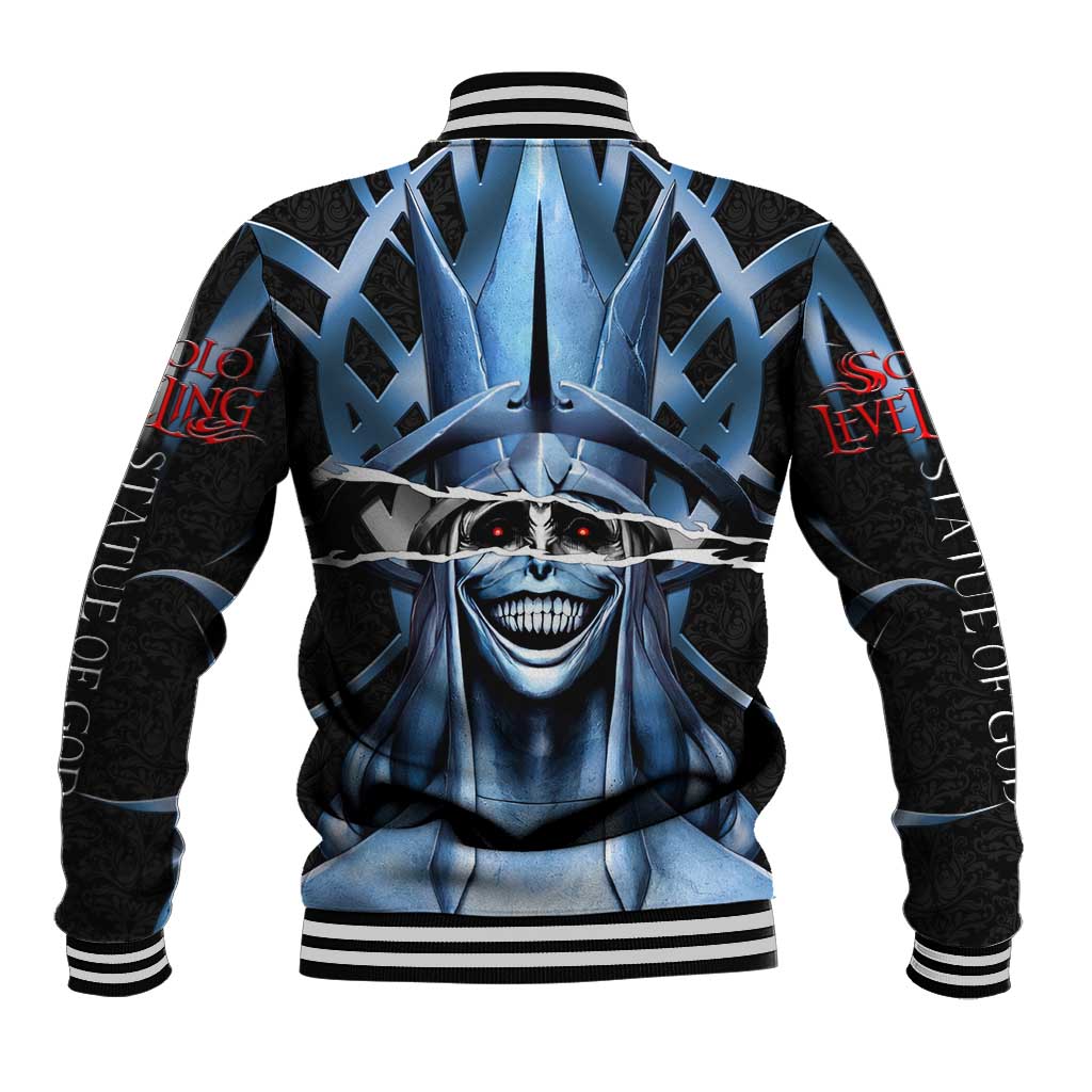 Statue of God Solo Leveling Baseball Jacket Dark Surreal Gothic Style