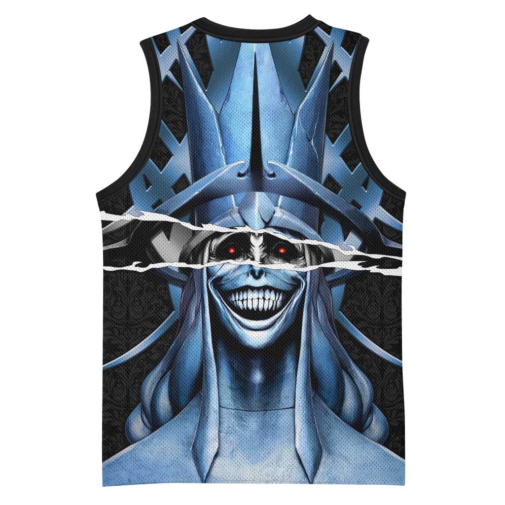 Statue of God Solo Leveling Basketball Jersey Dark Surreal Gothic Style