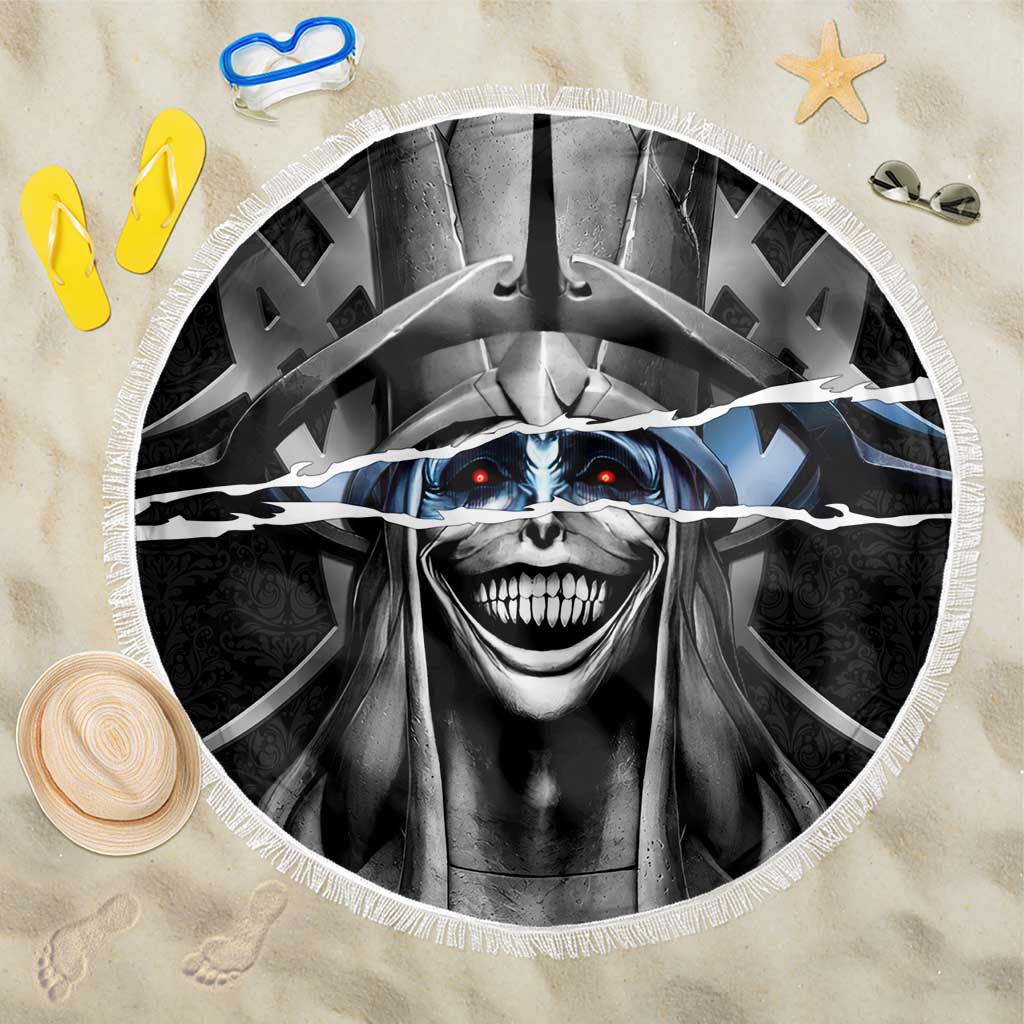 Statue of God Solo Leveling Beach Blanket Dark Surreal Gothic Style