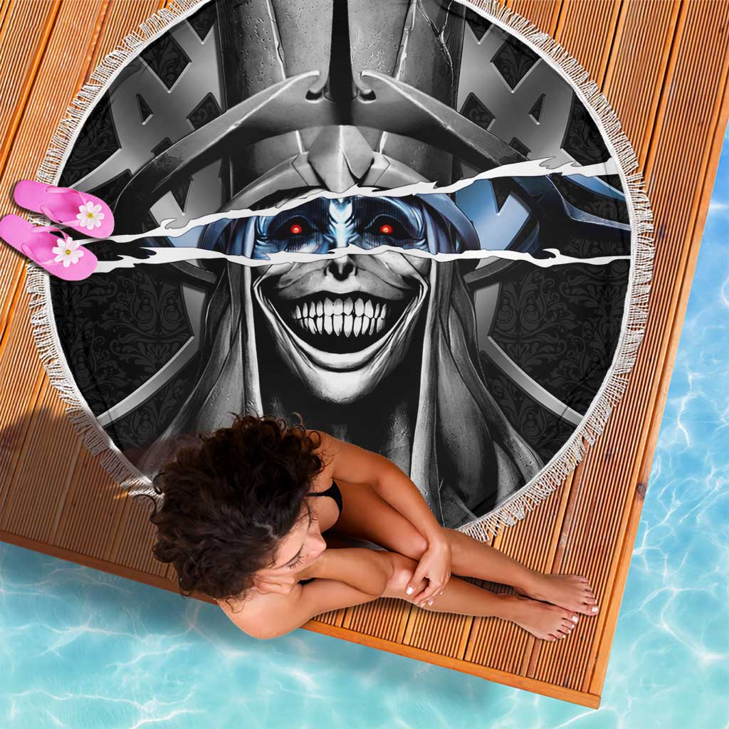 Statue of God Solo Leveling Beach Blanket Dark Surreal Gothic Style