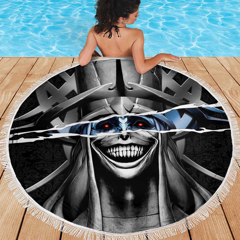 Statue of God Solo Leveling Beach Blanket Dark Surreal Gothic Style