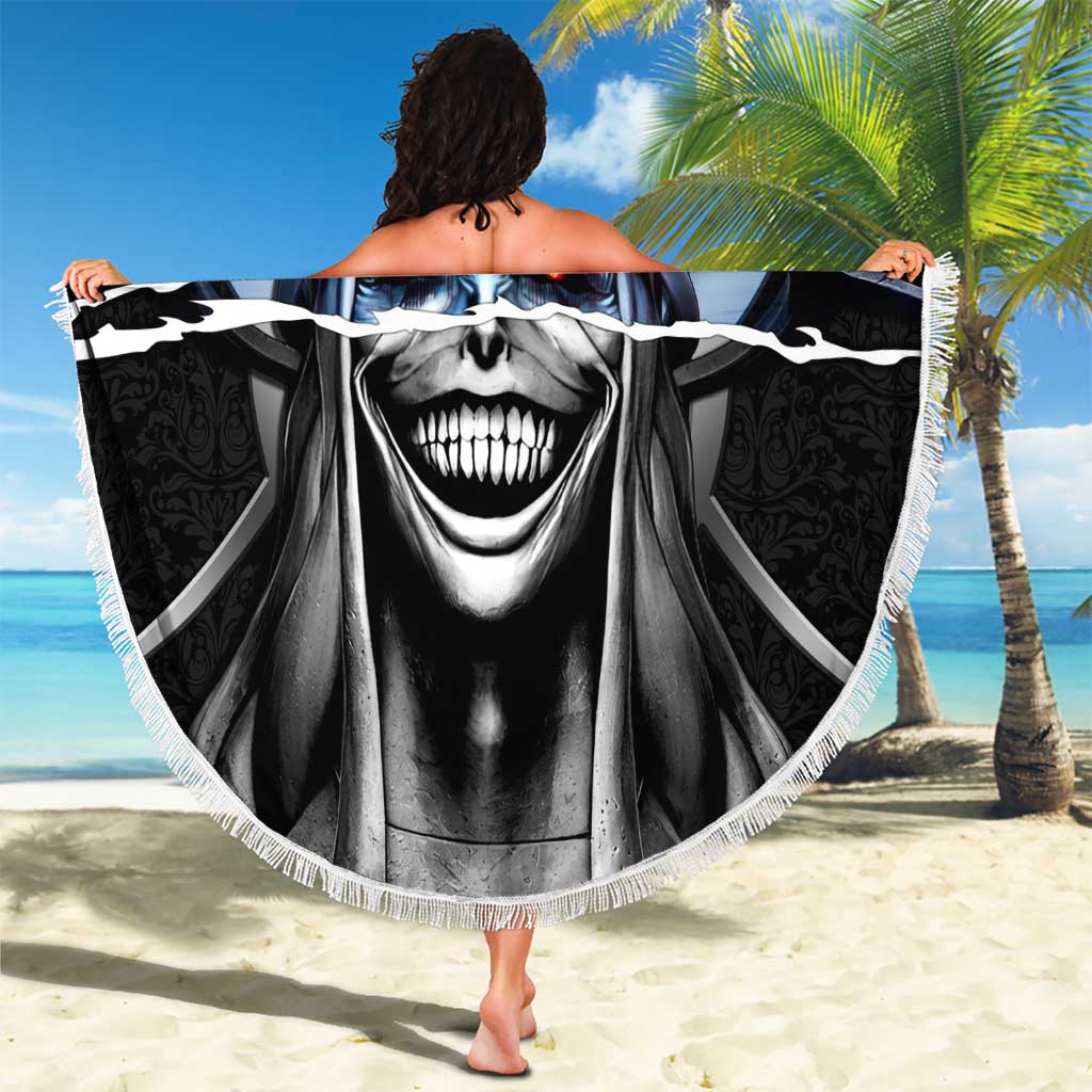 Statue of God Solo Leveling Beach Blanket Dark Surreal Gothic Style
