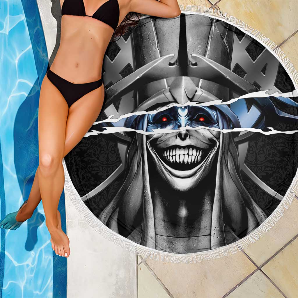 Statue of God Solo Leveling Beach Blanket Dark Surreal Gothic Style