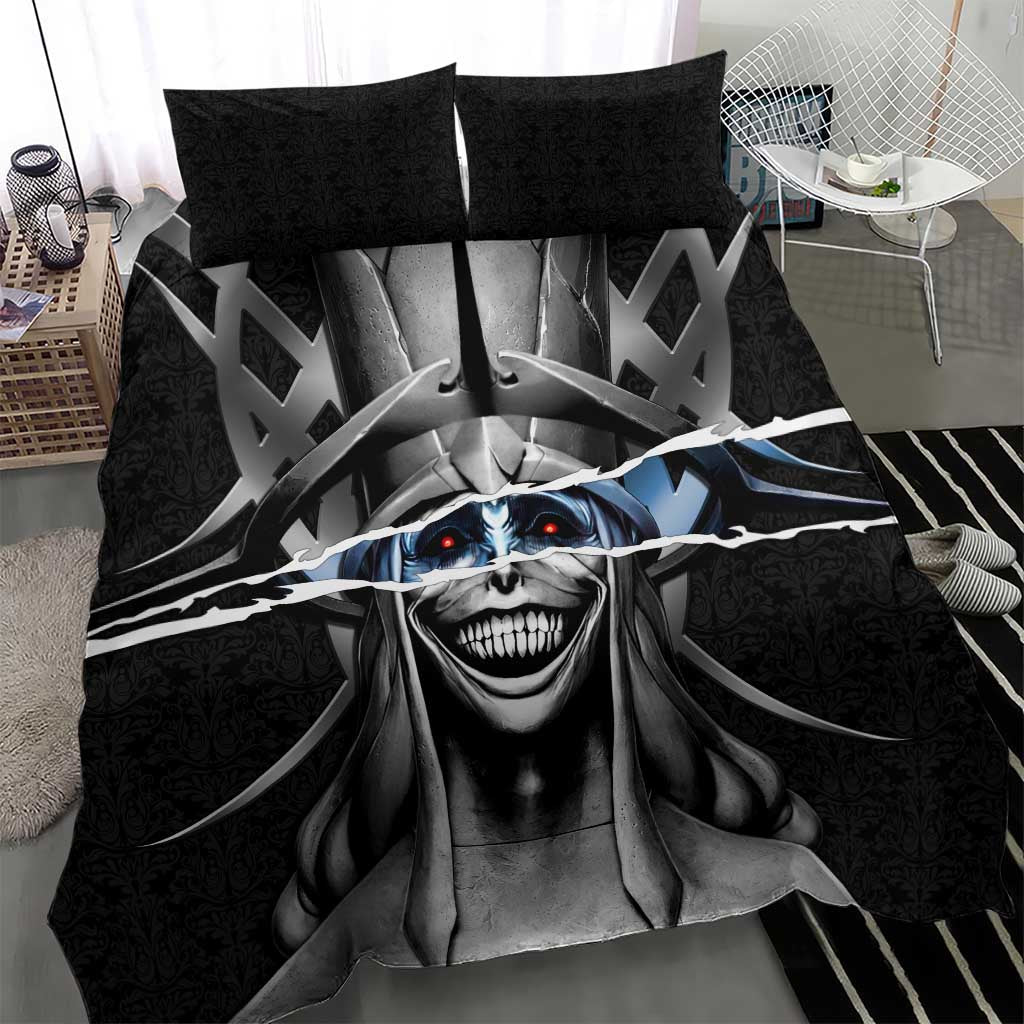 Statue of God Solo Leveling Bedding Set Dark Surreal Gothic Style