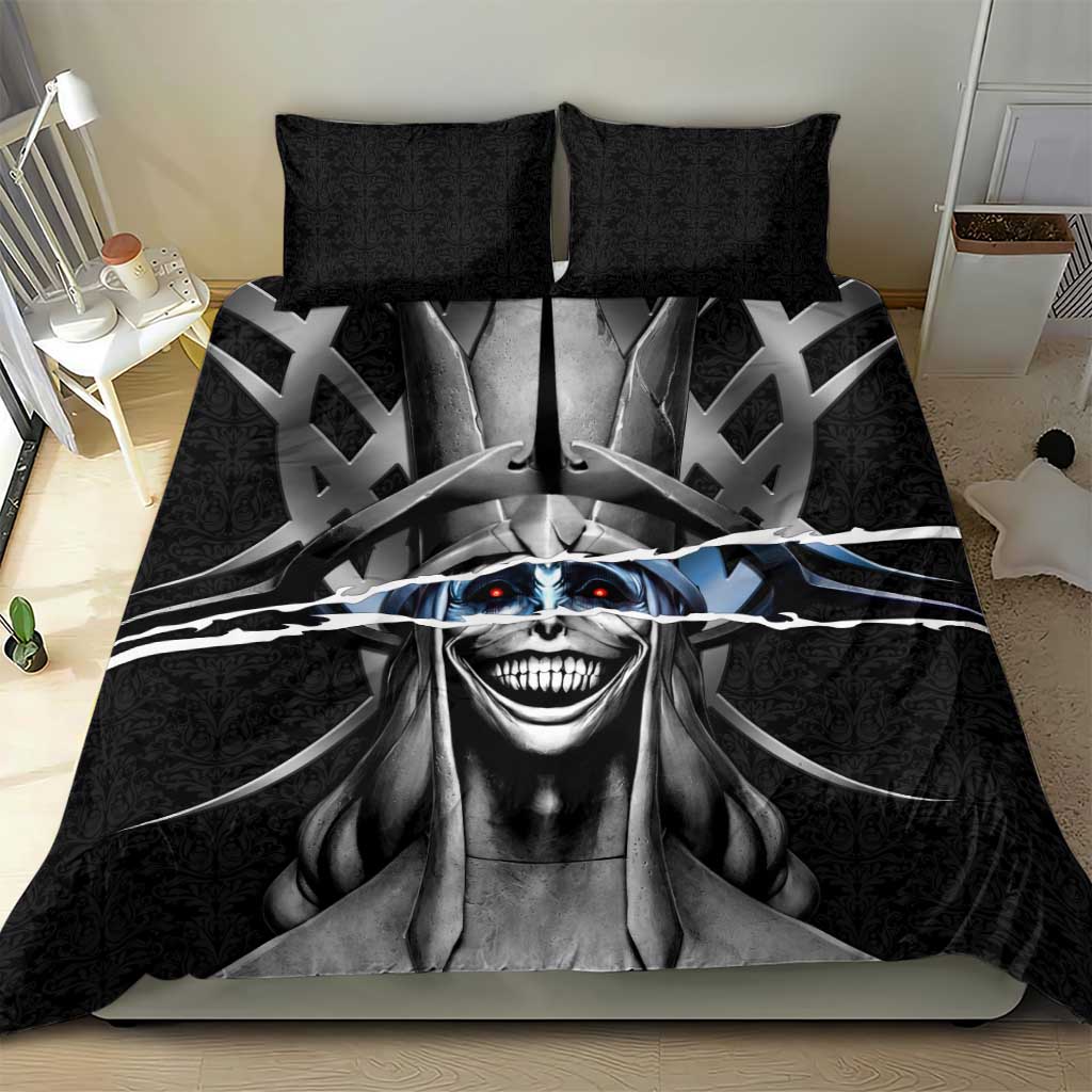 Statue of God Solo Leveling Bedding Set Dark Surreal Gothic Style
