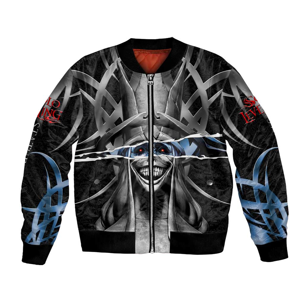 Statue of God Solo Leveling Bomber Jacket Dark Surreal Gothic Style