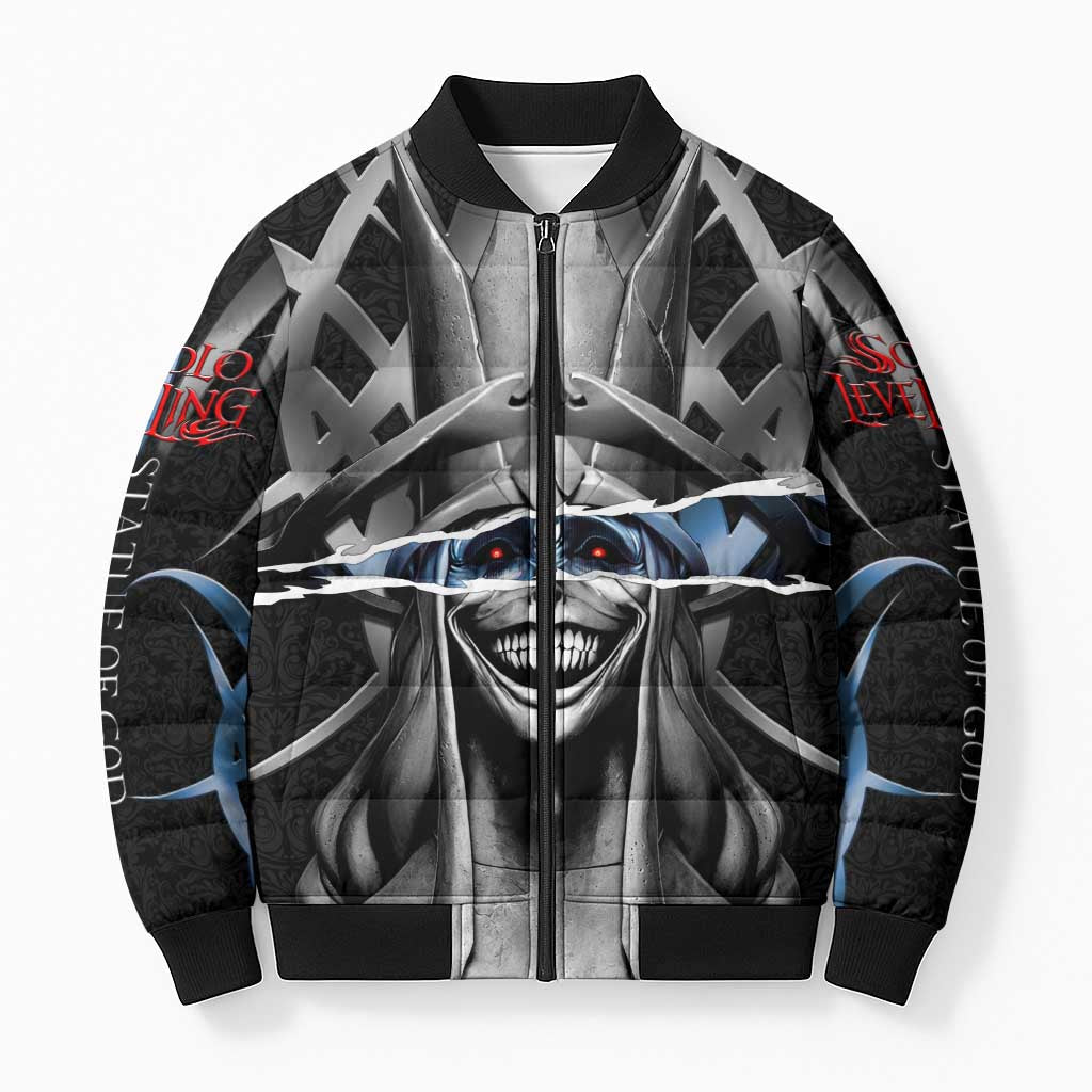 Statue of God Solo Leveling Bomber Puffer Jacket Dark Surreal Gothic Style