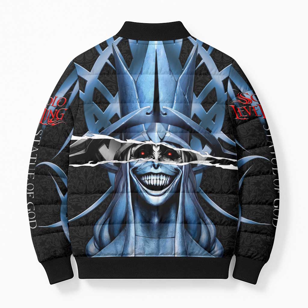 Statue of God Solo Leveling Bomber Puffer Jacket Dark Surreal Gothic Style
