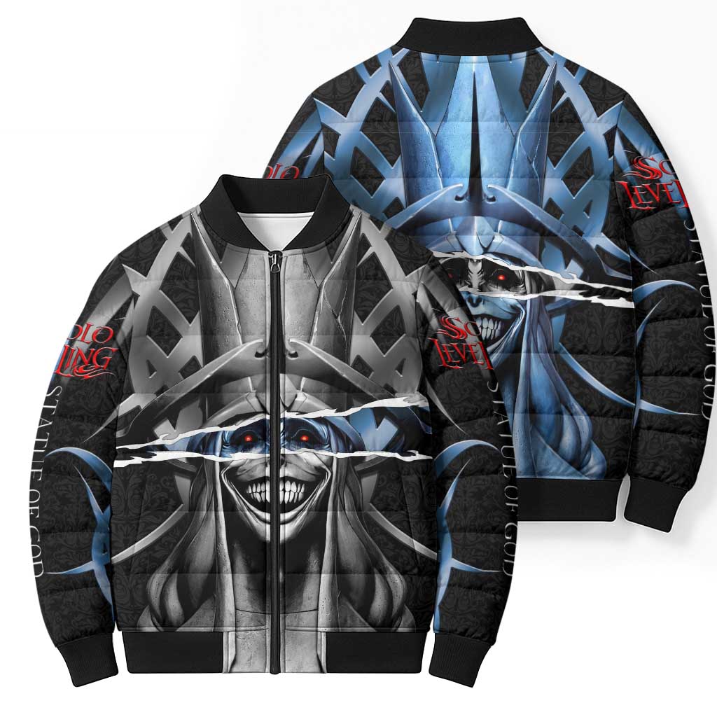 Statue of God Solo Leveling Bomber Puffer Jacket Dark Surreal Gothic Style
