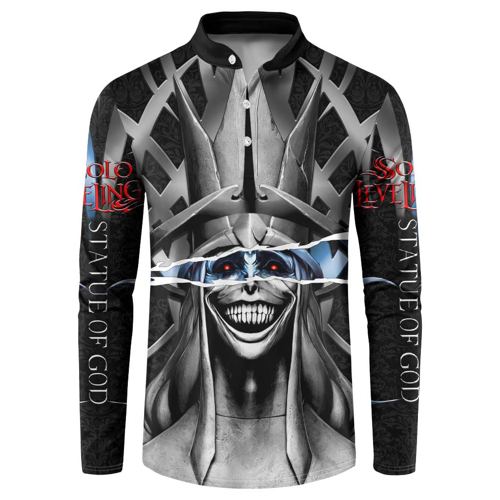 Statue of God Solo Leveling Button Sweatshirt Dark Surreal Gothic Style