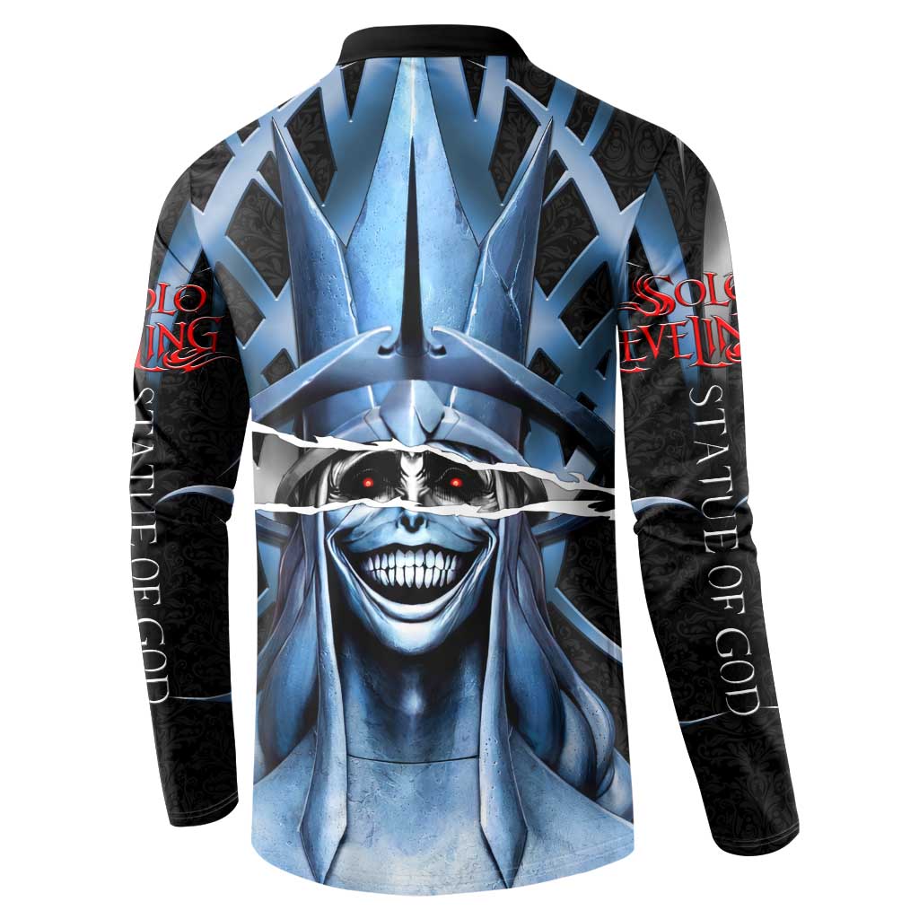 Statue of God Solo Leveling Button Sweatshirt Dark Surreal Gothic Style
