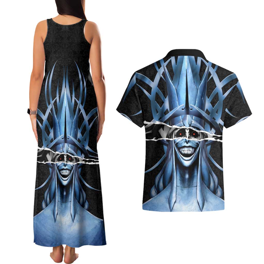 Statue of God Solo Leveling Couples Matching Tank Maxi Dress and Hawaiian Shirt Dark Surreal Gothic Style