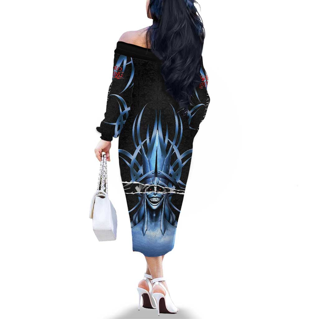 Statue of God Solo Leveling Family Matching Off The Shoulder Long Sleeve Dress and Hawaiian Shirt Dark Surreal Gothic Style