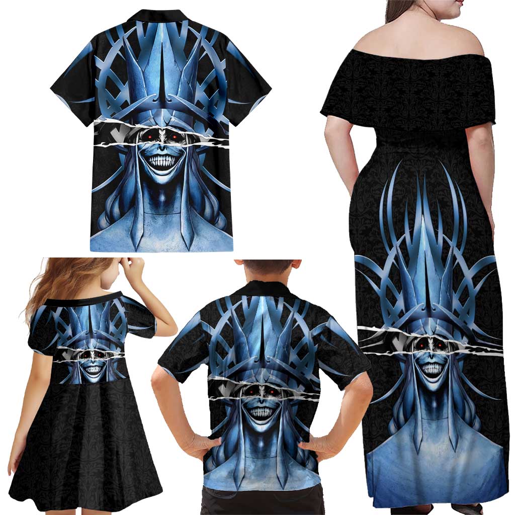 Statue of God Solo Leveling Family Matching Off Shoulder Maxi Dress and Hawaiian Shirt Dark Surreal Gothic Style