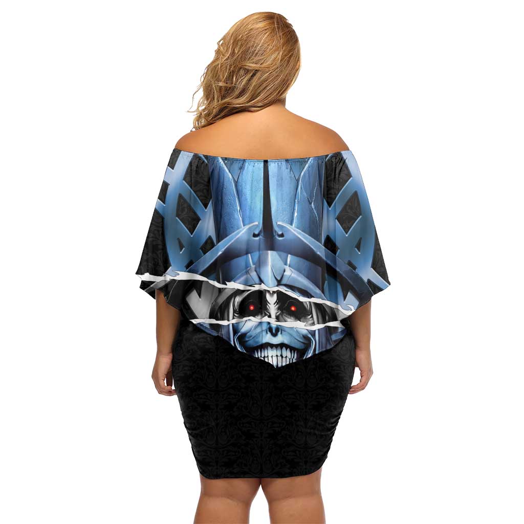 Statue of God Solo Leveling Family Matching Off Shoulder Short Dress and Hawaiian Shirt Dark Surreal Gothic Style