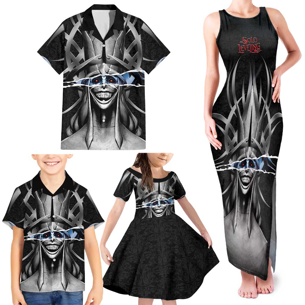 Statue of God Solo Leveling Family Matching Tank Maxi Dress and Hawaiian Shirt Dark Surreal Gothic Style