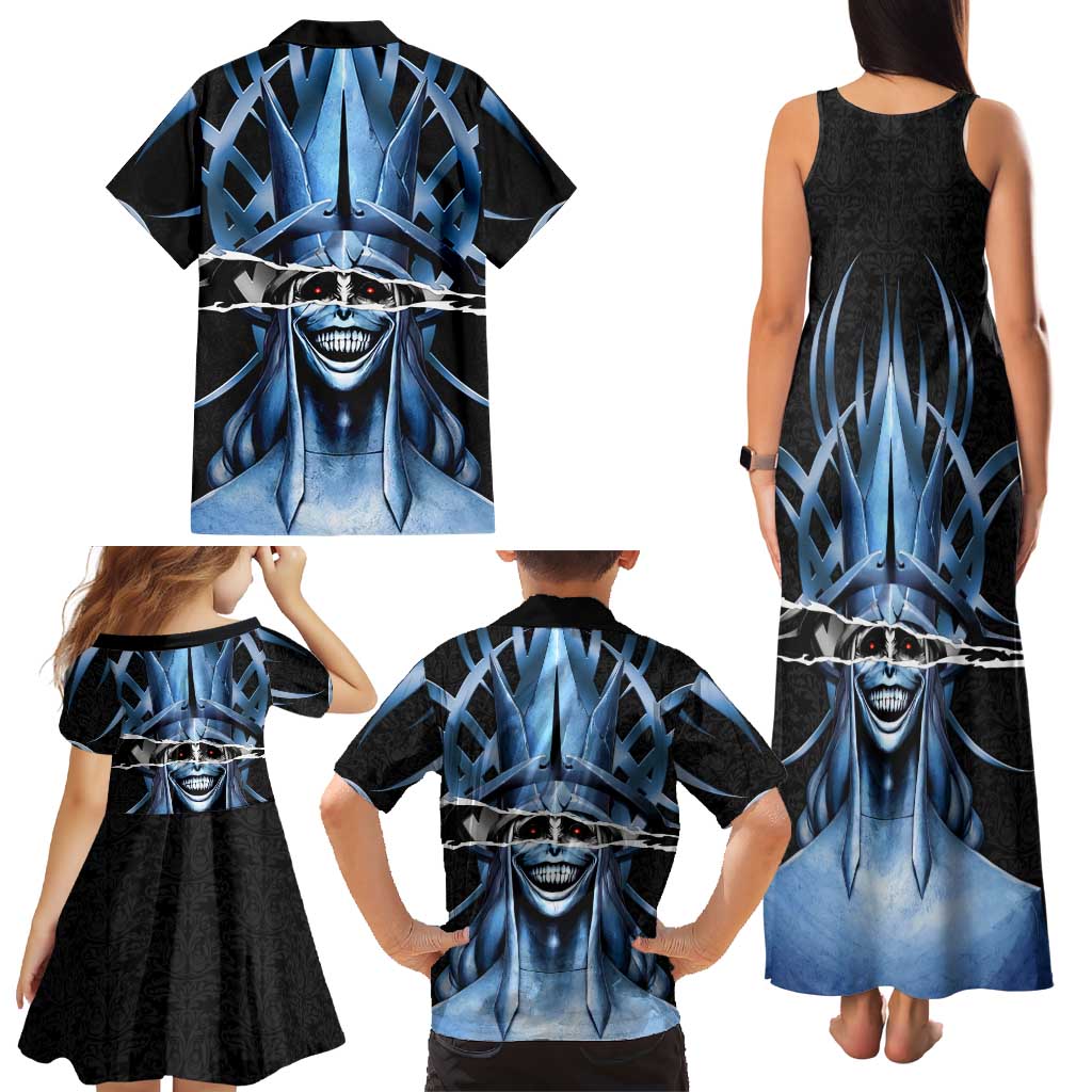 Statue of God Solo Leveling Family Matching Tank Maxi Dress and Hawaiian Shirt Dark Surreal Gothic Style
