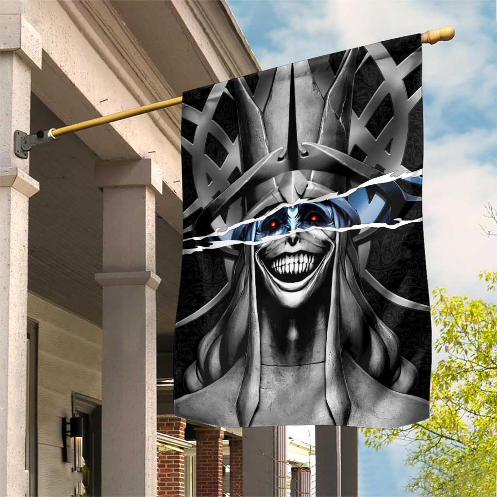 Statue of God Solo Leveling Garden Flag Dark Surreal Gothic Style
