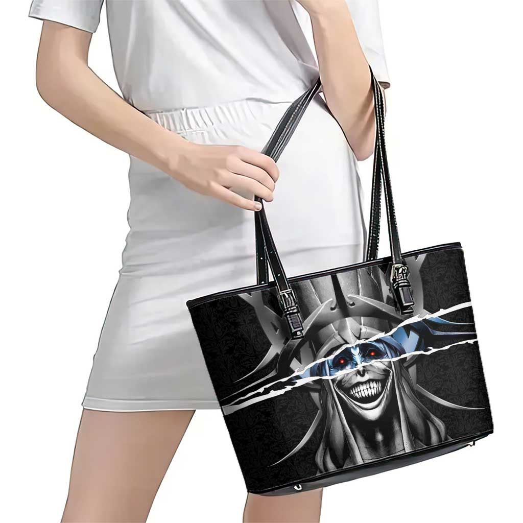 Statue of God Solo Leveling Leather Tote Bag Dark Surreal Gothic Style