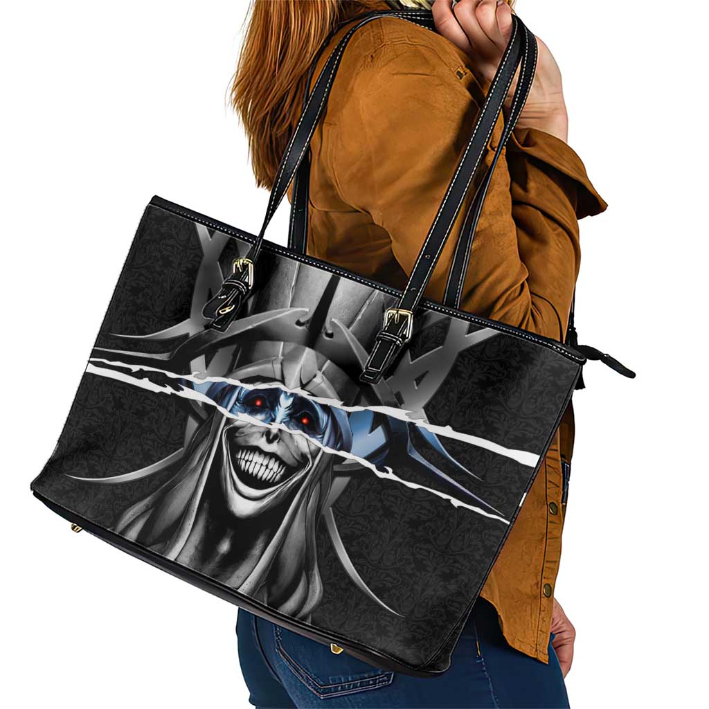 Statue of God Solo Leveling Leather Tote Bag Dark Surreal Gothic Style