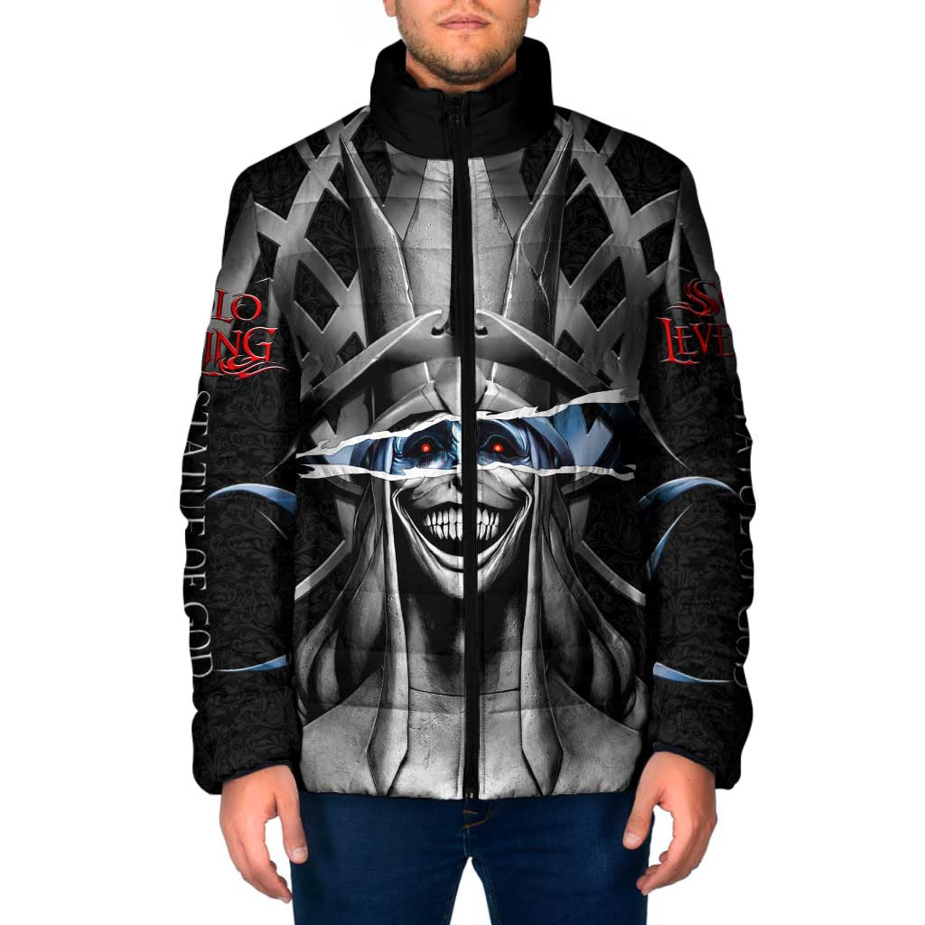 Statue of God Solo Leveling Padded Jacket Dark Surreal Gothic Style