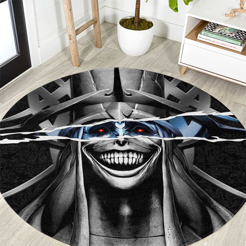 Statue of God Solo Leveling Round Carpet Dark Surreal Gothic Style