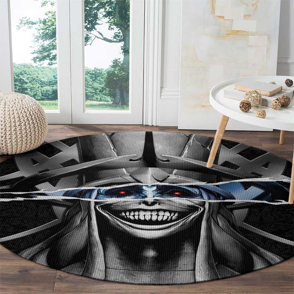 Statue of God Solo Leveling Round Carpet Dark Surreal Gothic Style