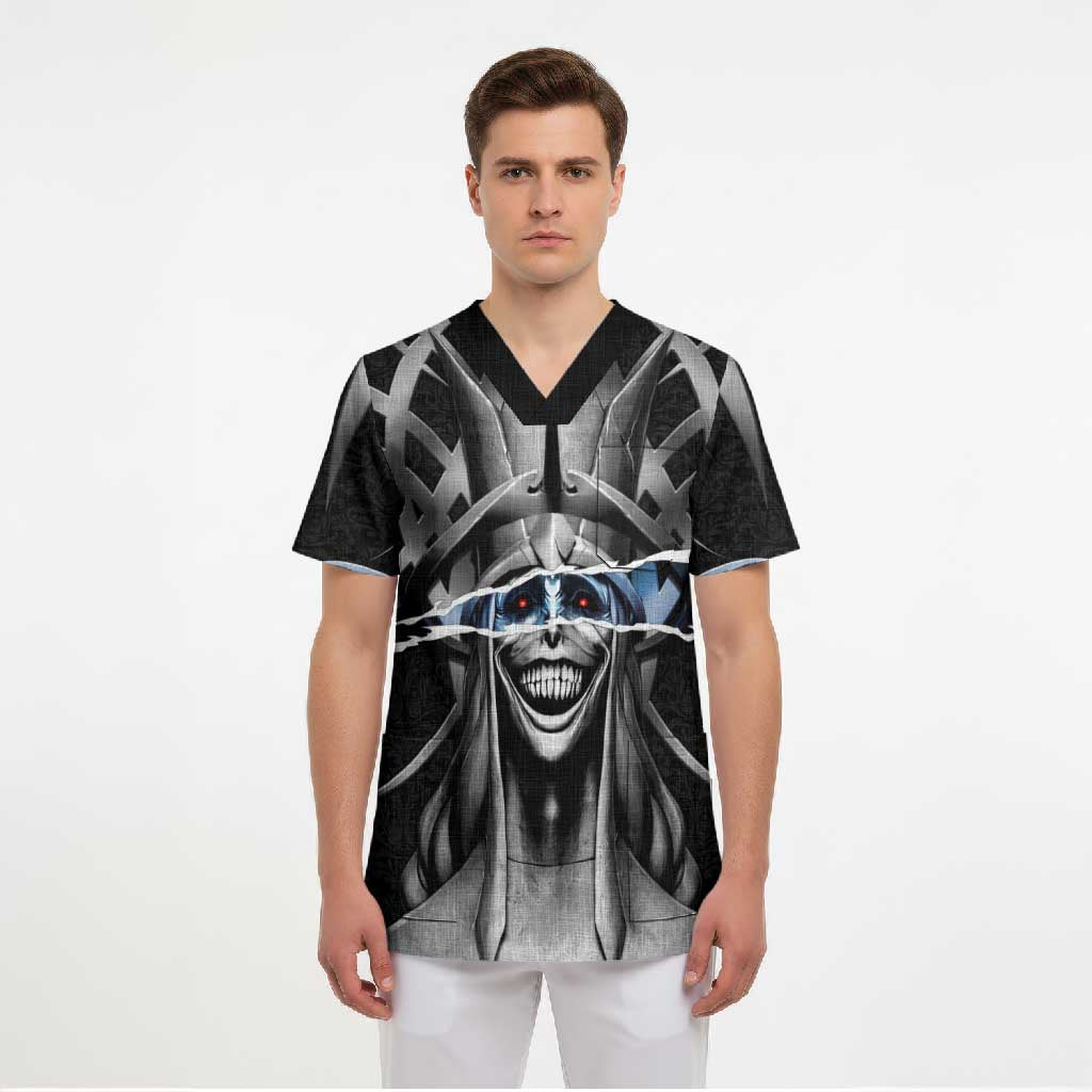 Statue of God Solo Leveling Scrub Top Dark Surreal Gothic Style