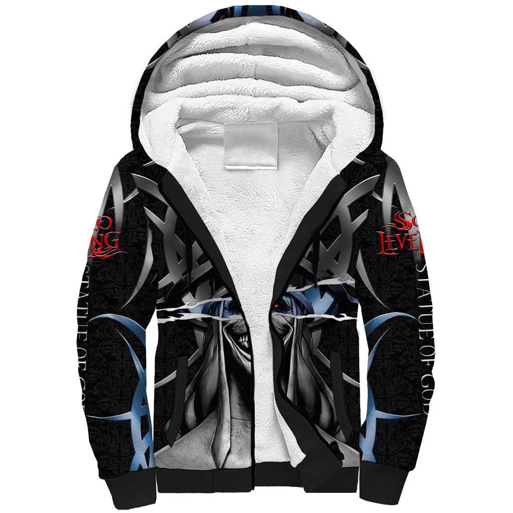 Statue of God Solo Leveling Sherpa Hoodie Dark Surreal Gothic Style