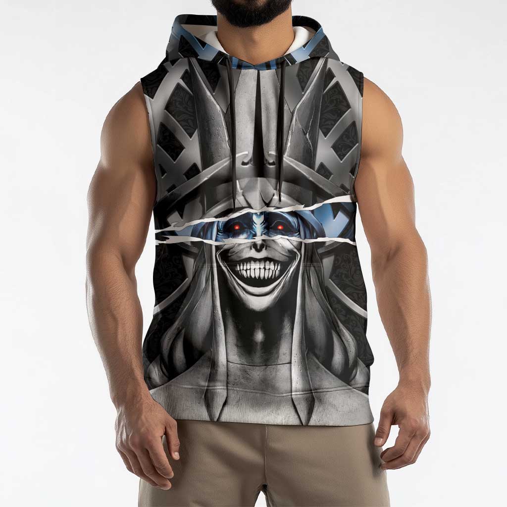 Statue of God Solo Leveling Sleeveless Hoodie Dark Surreal Gothic Style