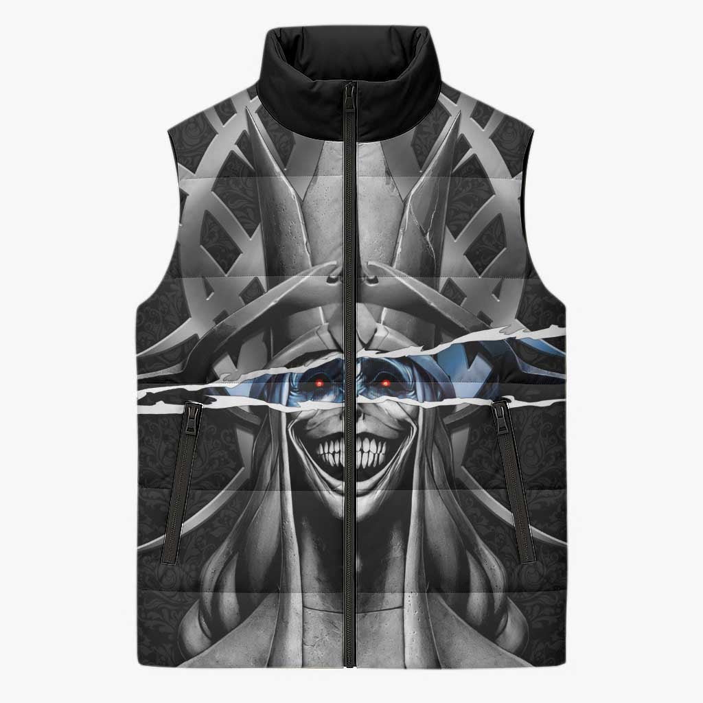Statue of God Solo Leveling Sleeveless Puffer Jacket Dark Surreal Gothic Style