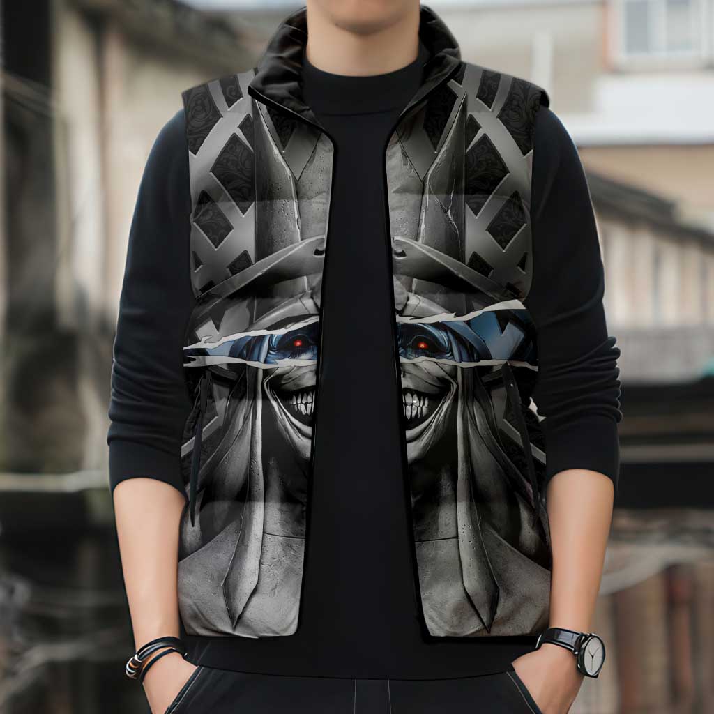Statue of God Solo Leveling Sleeveless Puffer Jacket Dark Surreal Gothic Style