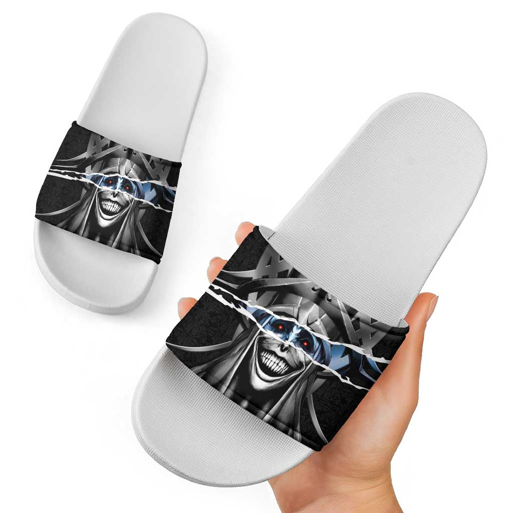 Statue of God Solo Leveling Slide Sandals Dark Surreal Gothic Style