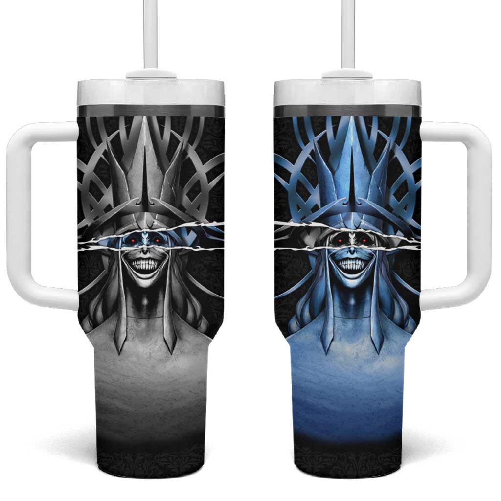 Statue of God Solo Leveling Tumbler With Handle Dark Surreal Gothic Style