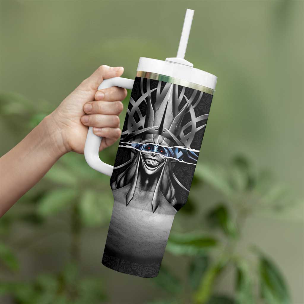 Statue of God Solo Leveling Tumbler With Handle Dark Surreal Gothic Style