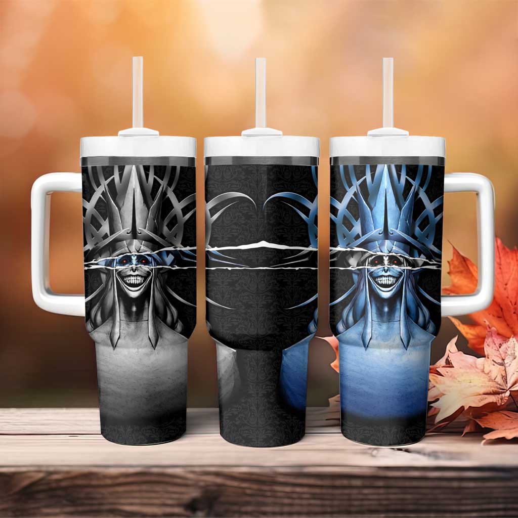 Statue of God Solo Leveling Tumbler With Handle Dark Surreal Gothic Style