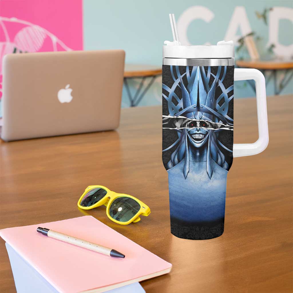 Statue of God Solo Leveling Tumbler With Handle Dark Surreal Gothic Style