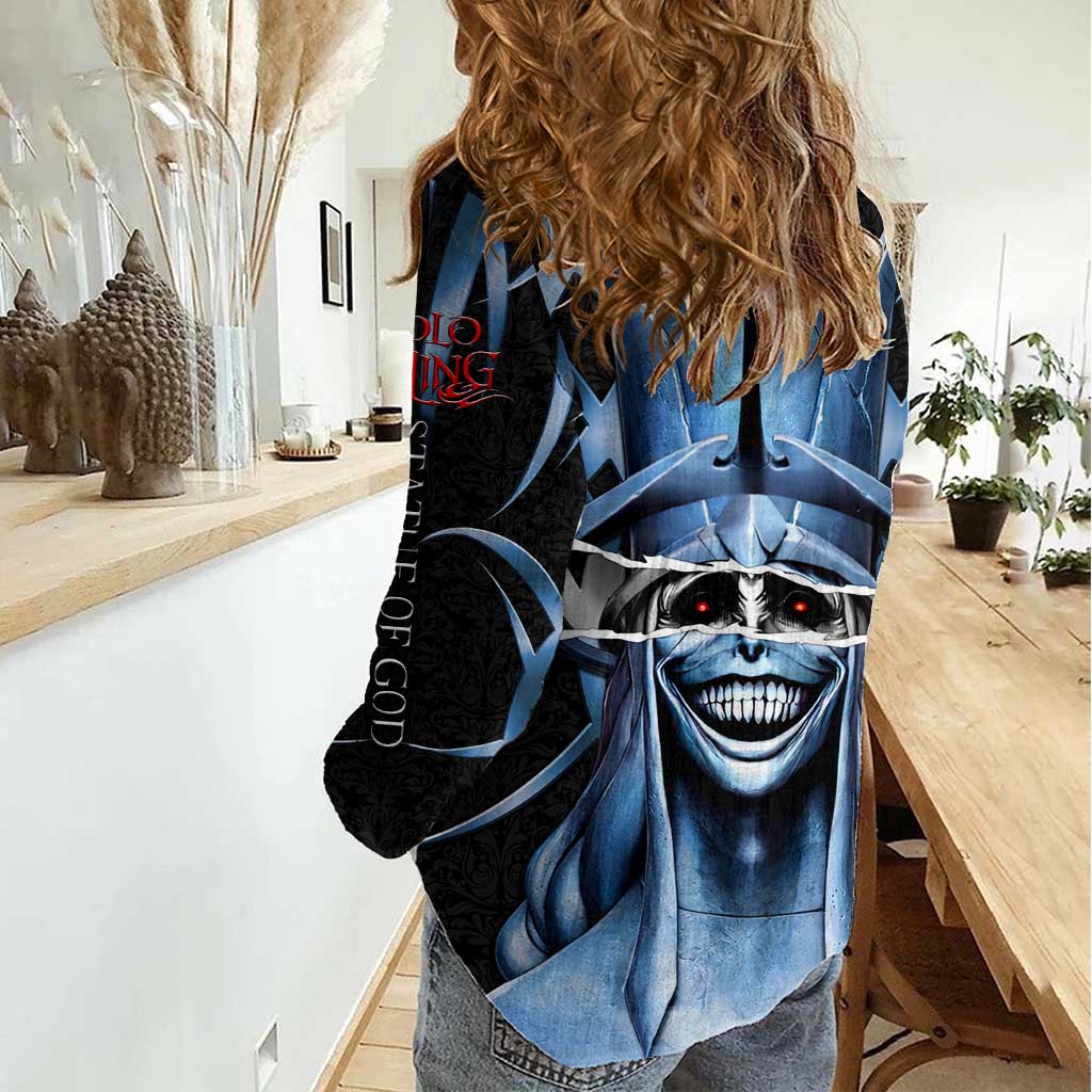 Statue of God Solo Leveling Women Casual Shirt Dark Surreal Gothic Style