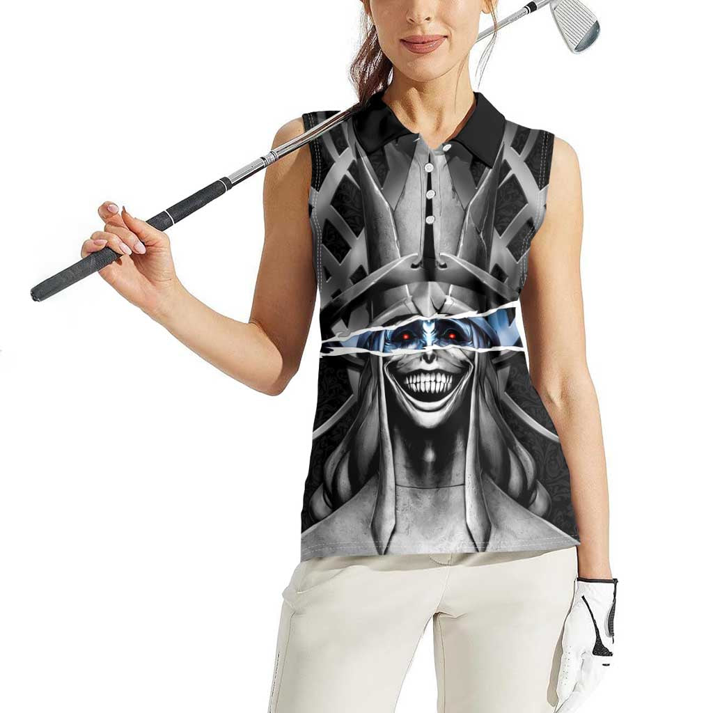 Statue of God Solo Leveling Women Sleeveless Polo Shirt Dark Surreal Gothic Style