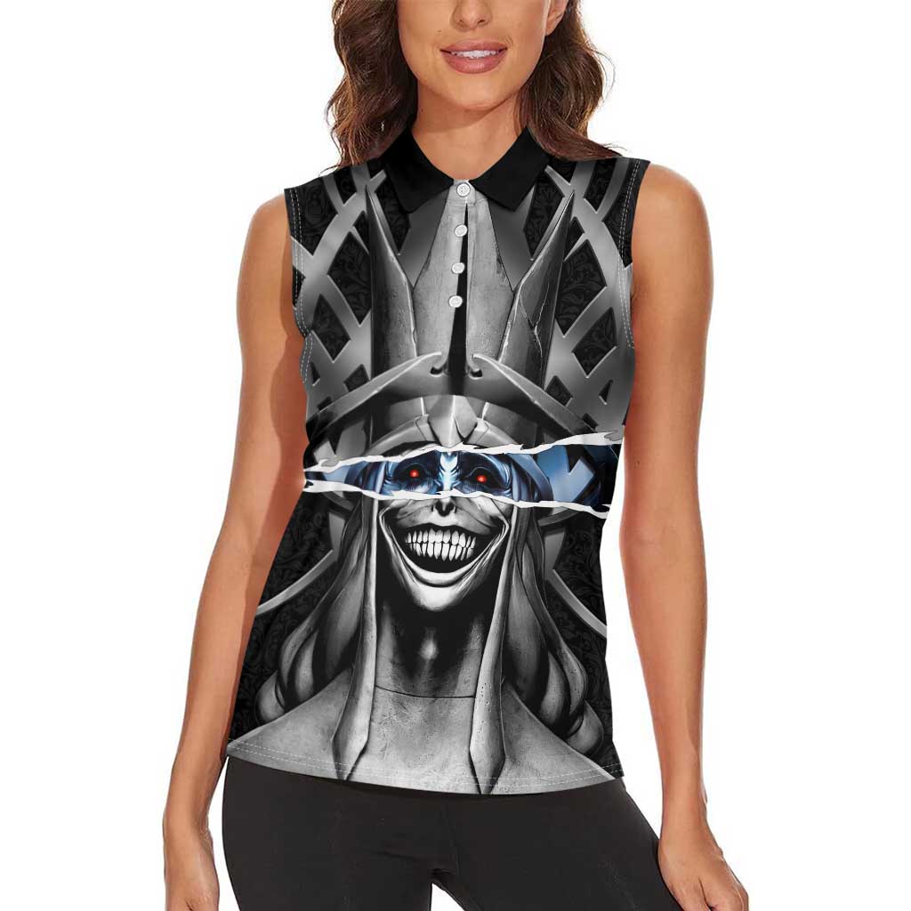 Statue of God Solo Leveling Women Sleeveless Polo Shirt Dark Surreal Gothic Style