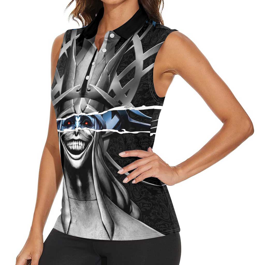Statue of God Solo Leveling Women Sleeveless Polo Shirt Dark Surreal Gothic Style