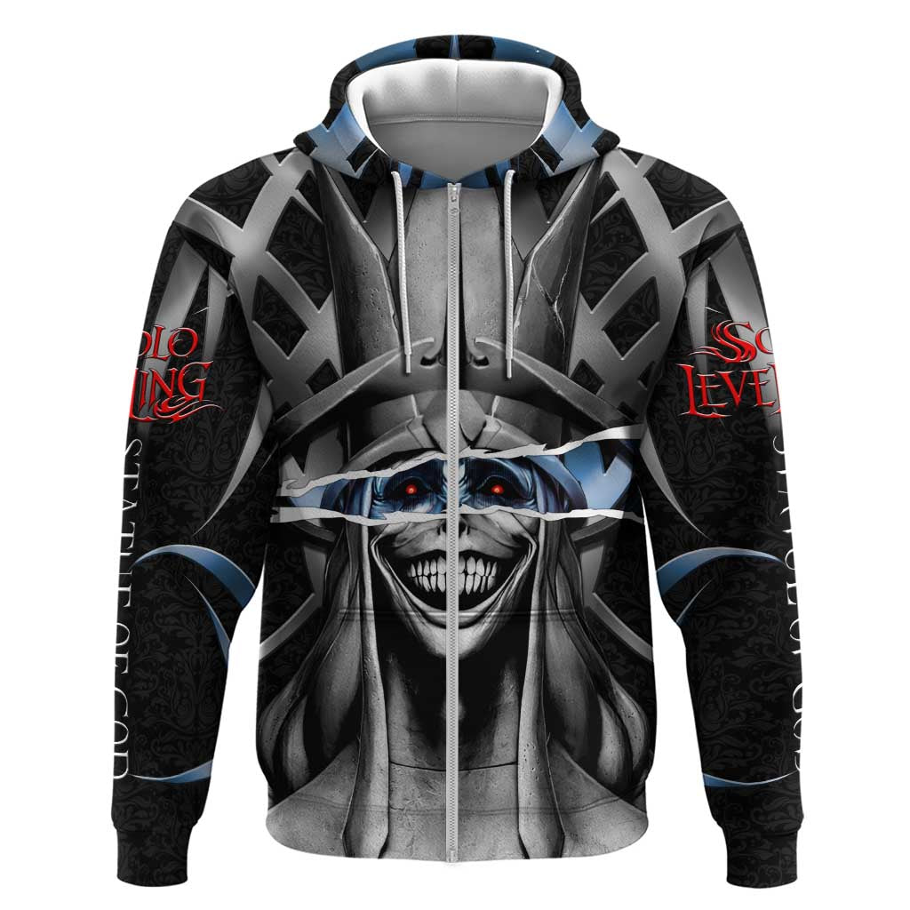 Statue of God Solo Leveling Zip Hoodie Dark Surreal Gothic Style