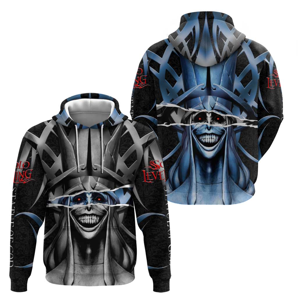 Statue of God Solo Leveling Zip Hoodie Dark Surreal Gothic Style