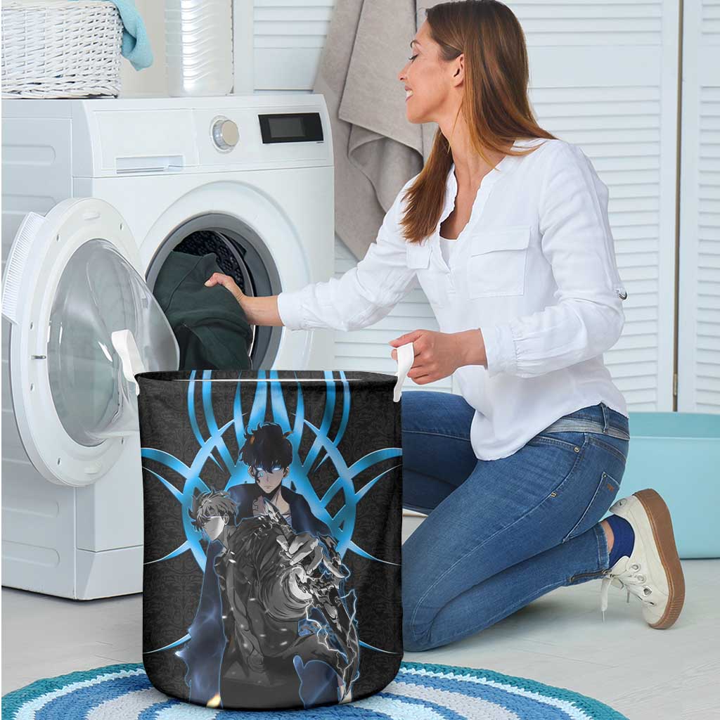 Sung Jin Woo Solo Leveling Laundry Basket Neon Shadowcore Anime Style
