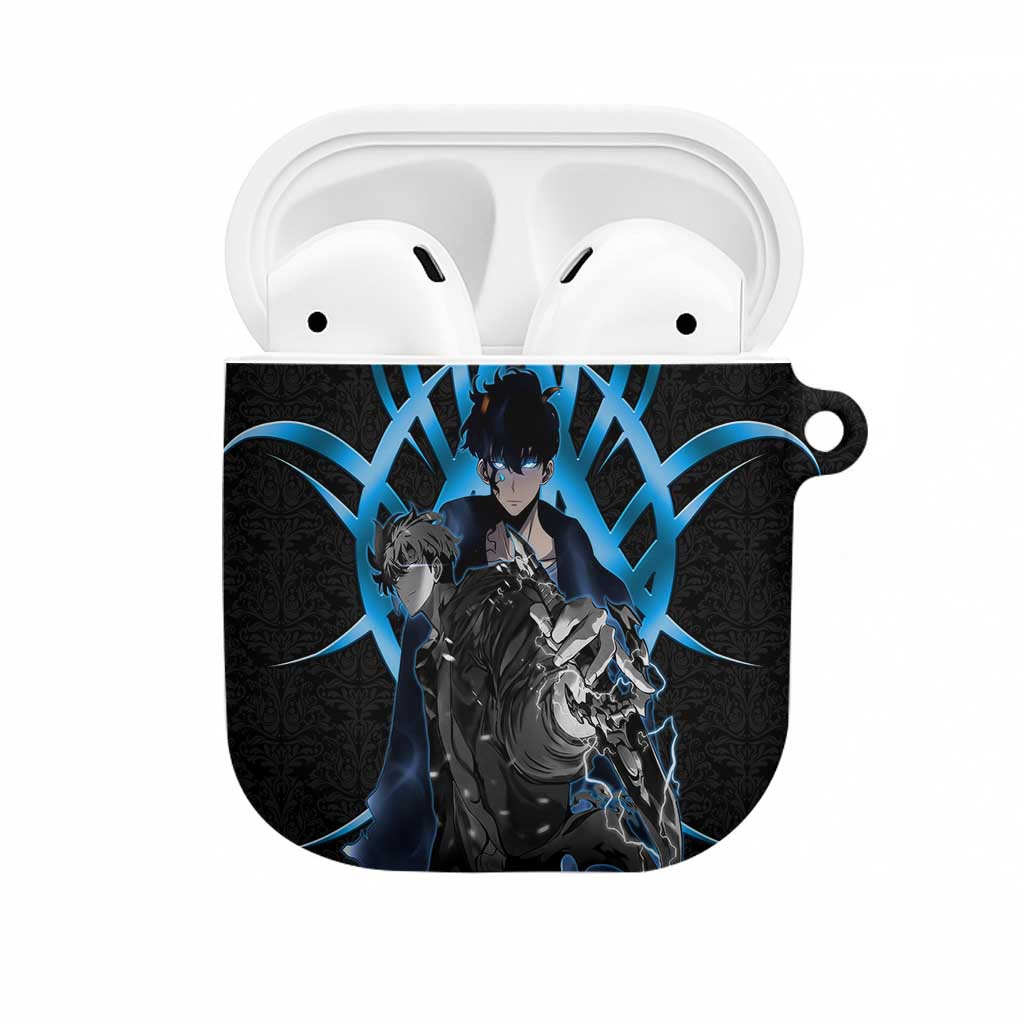 Sung Jin Woo Solo Leveling AirPods Case Neon Shadowcore Anime Style