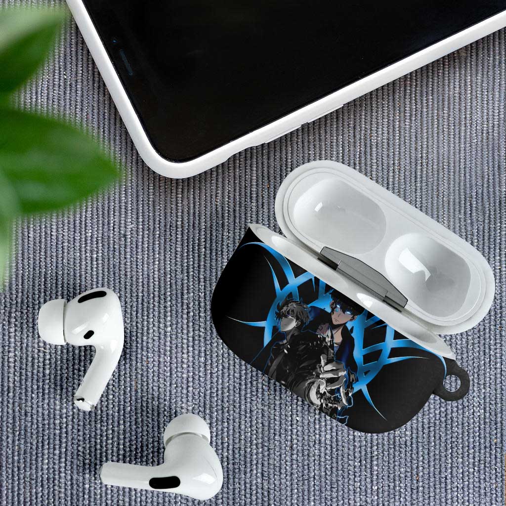 Sung Jin Woo Solo Leveling AirPods Case Neon Shadowcore Anime Style