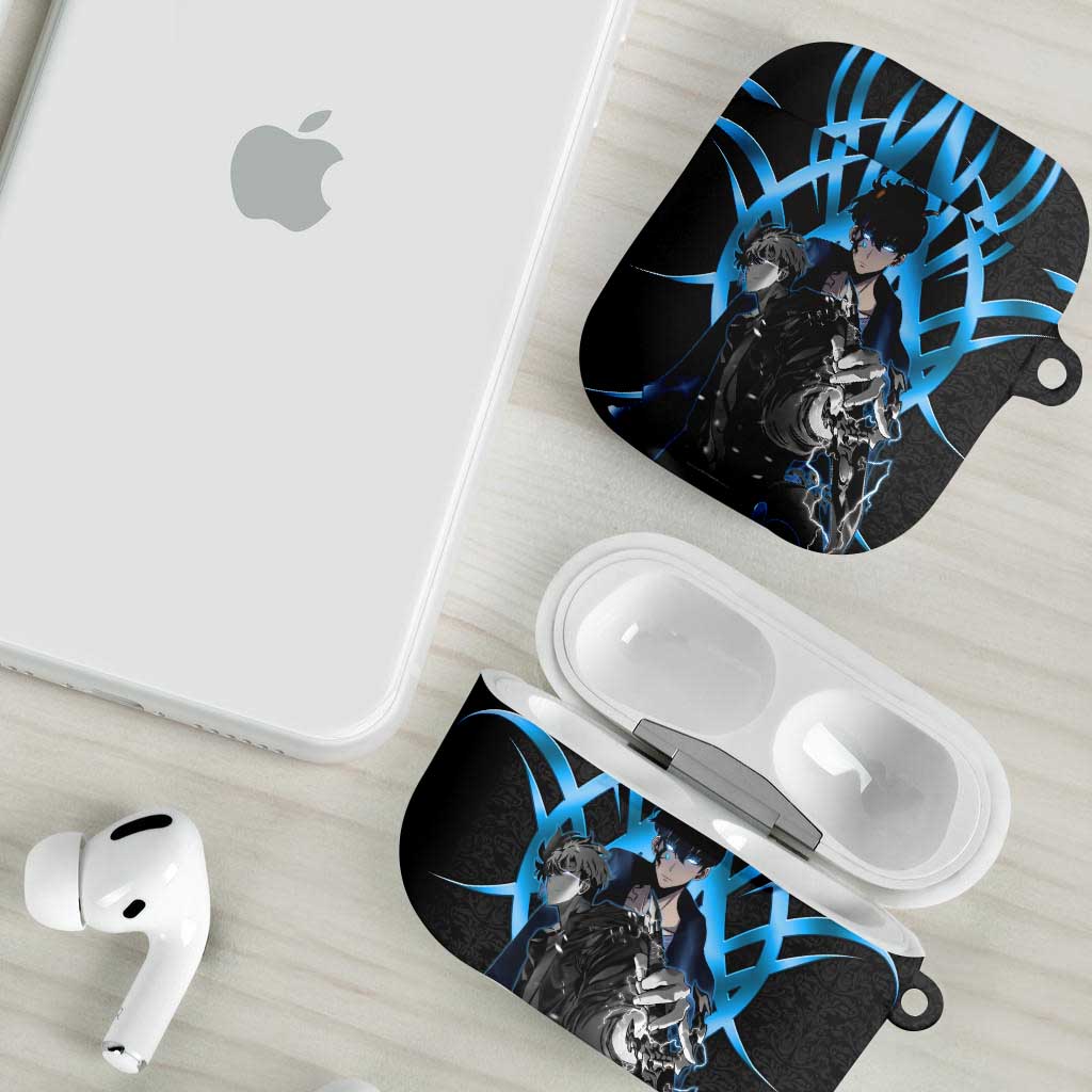 Sung Jin Woo Solo Leveling AirPods Case Neon Shadowcore Anime Style